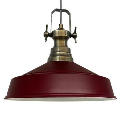 Produktbild von Pendelleuchte Asletl Hängelampe Industrial aus Metall Ø41 cm, Burgunderrot Pendelleuchte