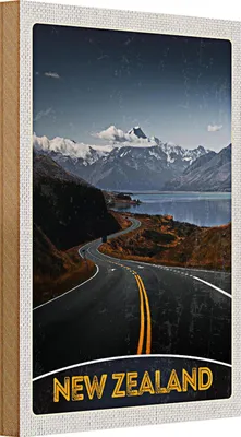 Produktbild von Holzschild Reise 20x30cm Neuseeland Meer Straße Natur Urlaub