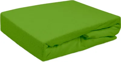 Image de Drap-housse, avec élastique, tissu éponge, 90 x 200 cm, vert