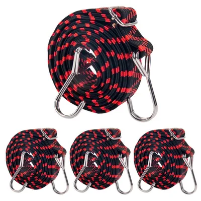 Image de Élastiques avec crochets, lot de 4, 200 cm, rouge
