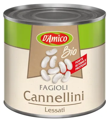 Obrázok produktu pre D'Amico Organic Cannellini Fazuľa 2500 g – Vysoko kvalitná, organická biela fazuľa