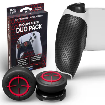 Produktbild von ProFPS PS5 Zubehör - Antislip PS5 Controller Grip & 2x Controller Sticks (Duo Pack) - Zubehör für Aimbot & Sticks Bewegung Verbessern -Accessories & PlayStation Zubehör