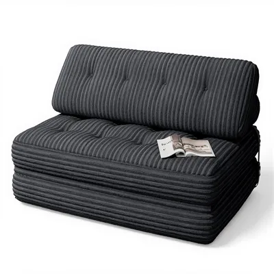 Immagine prodotto di BEALIFE 3-in-1 beanbag pieghevole | Come divano, poltrona e letto per ospiti | Per stanze piccole | 130x90x60 cm | AR33 | Grigio scuro