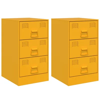 Immagine prodotto di Comodini 2 pz Giallo Senape 34,5x39x62 cm in Acciaio