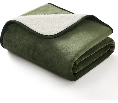 Productafbeelding van Waterdichte hondenbedekking, 80x60 cm, wasbaar, met Sherpa fleece, olijgroen