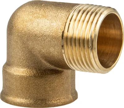 Obrázok produktu pre koleno tecuro 90° vnútorný závit Rp x vonkajší závit G 1/2 palca, holá mosadz CW617N