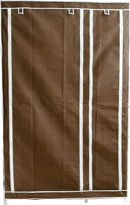 Produktbild von Kleiderschrank Stoffschrank Faltschrank Wäscheschrank Garderobe mit Kleiderstange Vlies Gewebe 10x45x178cm Braun