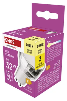 LED Lampe Classic MR16 Silber/ GU10 / 3 W (32 W) / 345 lm / Warmweiß