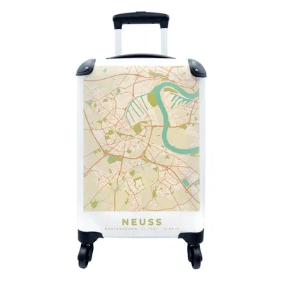 Produktbild von MuchoWow® Koffer Handgepäck Trolley Rollkoffer Kleine Reisekoffer mit 4 Rollen - Neuss - Jahrgang - Karte - Stadtplan - Cabin Size < 55x40x23 cm & 55x40x20 cm - Fotokoffer - Kabinenkoffer - Boardgepäck - Reise-Box - Reisekoffer - Reisegepäck - Koffer mit Bild - Trolley für Kinder