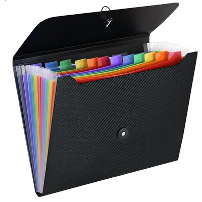 Produktbild von 1PCS color/transparent PP organ bag 13 lattice Rainbow organ folder Amazon Office folder