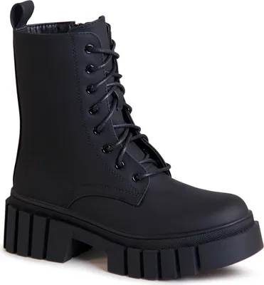 Produktbild von topschuhe24 2548 Damen Plateau Stiefeletten Worker Biker Boots , Farbe:Schwarz, Größe:36 EU