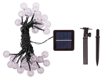 Image de Guirlande solaire "BECUL" avec télécommande - Longueur : 935 cm, style moderne, en plastique, noire, 50 LED - Pour l'extérieur - Fonction minuteur - Télécommande