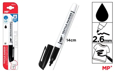 Produktbild von Marker do tkanin czarny z końcówką 2,6 mm