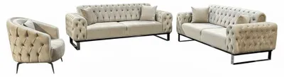 Produktbild von Sofa Set Jumeirah: Grau / 3-Sitzer + 2-Sitzer + Sessel Farbe: Grau Sitztyp: 3-Sitzer + 2-Sitzer + Sessel