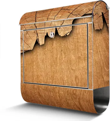Produktbild von Edelstahl Briefkasten mit Zeitungsfach Holz großer Design Postkasten rostfrei, A4 Einwurf [BKGE2 10447]