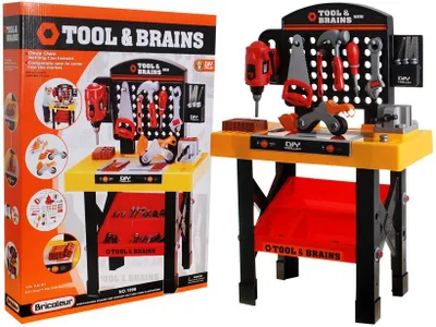 Obrázok produktu pre Dielňa S Náradím 2 V 1 Pre Deti 3+ Stavba Modelov + Príslušenstvo + Náradie Pre Malého Majstra