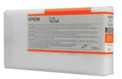 Zdjęcie produktu dla Epson T653A Orange Ink Cartridge (200ml), Standardowa wydajność, Pomarańczowy, Tusz na bazie pigmentu, 200 ml, 1 szt., Jednopak