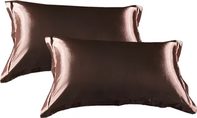 Produktbild von CANDeal 2 Stück 48x74cm Seide Kissenbezug, Umschlag Verschluss, Anti-Aging-Kissenbezug, Braun