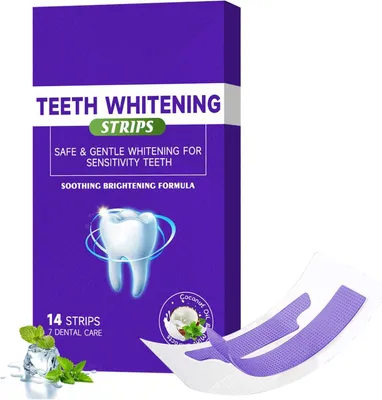 Produktbild von Whitening Strips 7 Applications,Bleaching Zähne Zahnaufhellungsstreifen,Zahnaufhellung Strips,Zähne Aufhellen,Teeth Whietning Strips für weißere