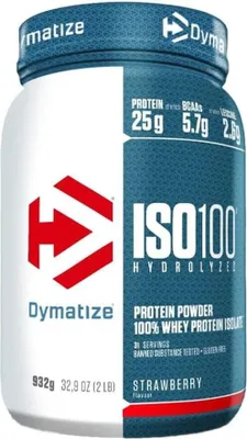 Obrázok produktu pre Dymatize ISO 100 Hydrolyzed 932 g strawberry / Hydrolyzované srvátkové proteíny / Prémiový srvátkový izolát s 50% podielom hydrolyzátu