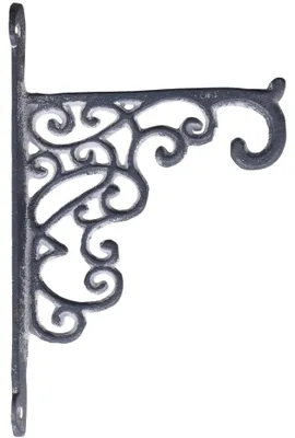 Produktbild von Wandregalhalter Regalwinkel Gusseisen H18xL18xT4cm Antikgrau Gewischt Vintage Wandkonsole – Stabiler Regalträger für DIY Holzregale