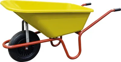 Produktbild von CAPITO Gartenschubkarre GARTEN 100 Liter PP, gelbe Tiefmulde, Luftrad mit Rillenprofil und Kunststofffelgen inkl. Kunsts