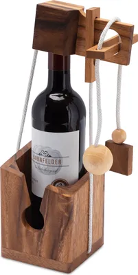 Produktbild von Flaschen-Tresor – Originelle Geschenkverpackung und Knobelspiel aus hochwertigem Holz