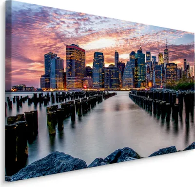 Produktbild von Fabelhafte Canvas LEINWAND BILDER 40x30 cm XXL Kunstdruck Stadt Architektur Geometrie