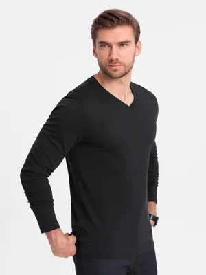 Imagen del producto de Ombre Clothing. Camiseta de manga larga para hombre, modelo Avasant, color negro, talla L