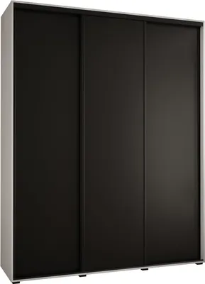 Produktbild von MEBLE KRYSPOL Davos 1 Schrank, drei Türen - 235,2x200x45 cm - Weiß Schwarz Schwarz