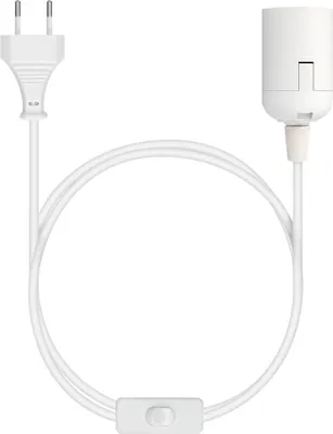Produktbild von kwmobile E27 Lampenfassung mit Schalter - E 27 Fassung Weiß mit 3,5m Netzkabel Schalter - Lampenaufhängung Pendelleuchte Hängeleuchte Lampe
