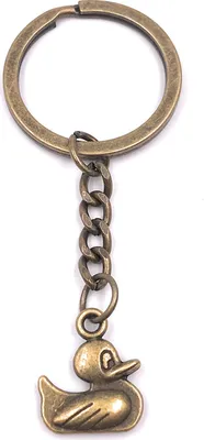 Produktbild von Onwomania Schlüsselanhänger Bronze Ente Stockente Erpel Metall Anhänger Charm
