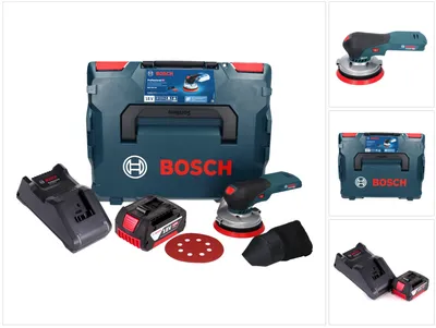 Produktbild von Bosch GEX 18V-125 Professional Akku Exzenterschleifer 18 V 125 mm Brushless + 1x Akku 4,0 Ah + Ladegerät + L-BOXX
