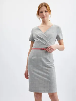 Produktbild von Orsay Graues kariertes Etuikleid für Damen 490466887000__36