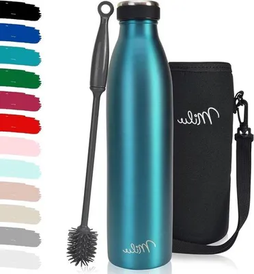 Obrázok produktu pre Športová fľaša Stahlhydrik – 750 ml – bez BPA, 100 % tesná – vákuová fľaša na šport, pre deti, do školy, na fitness, do prírody a na kempovanie (zelená)