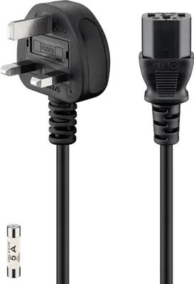 Obrázok produktu pre goobay Netzkabel UK schwarz 1.8 m