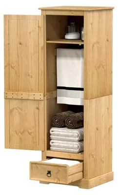 Produktbild von Kleiderschrank aus Kiefernholz 55x50x170 cm, Schlafzimmerschrank, Garderobenschrank, Ordnungssystem, Haushaltsschrank