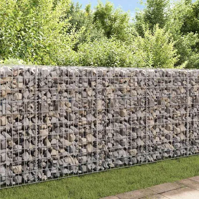 Produktbild von vidaXL Gabiónová stena z pozinkovanej ocele 450 × 30 × 100 cm