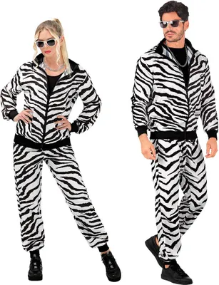 Produktbild von Overall mit Zebramuster für Damen und Herren Deluxe