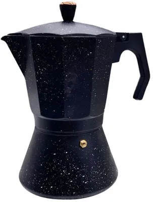 Produktbild von Espressokocher 6 Tassen – Mokkakanne aus Aluminium – Moka Pot Kaffeekocher für Gas-, Elektro- & Ceranherd – Schwarz