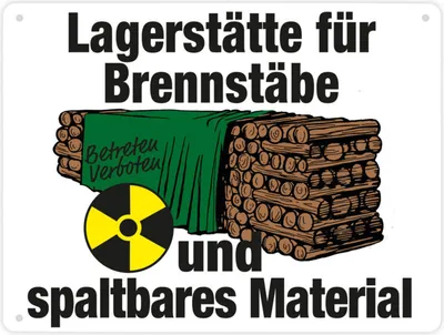 Produktbild von Lagerstätte für Brennstäbe - Brennholzlager Metallschild XL in 21x28 cm in Weiß