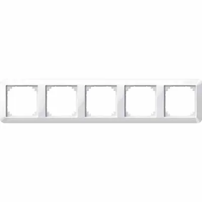 Image de Cadre Merten 5 prises blanc polaire brillant Sys M, 1 pièce.