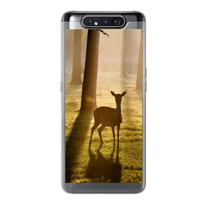Produktbild von MuchoWow® Handyhülle Schutzhülle Hülle für Samsung Galaxy A80 Hirsche - Sonne - Bäume Silikon Softcase Handy Hülle - Schutzdeckel