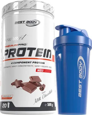 Produktbild von Best Body Nutrition - Gourmet Protein - Milk Chocolate - 500 g Dose + Shaker