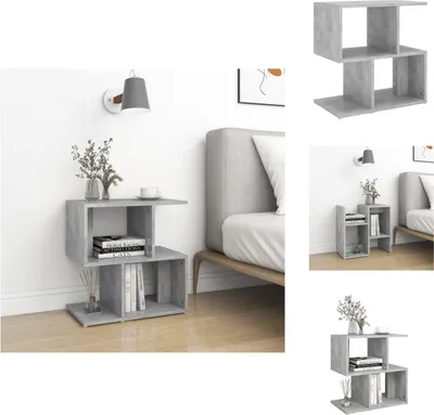 Image de vidaXL Table de nuit gris béton 50x30x51,5 cm Bois composite - Tables de chevet
