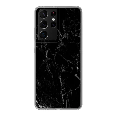 Produktbild von MuchoWow® Handyhülle Schutzhülle Hülle für Samsung Galaxy S21 Ultra Marmor - Schwarz - Naturstein Silikon Softcase Handy Hülle - Mobiltelefon