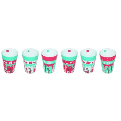 Produktbild von 6 bunte Espressobecher - Kirschblüten - Espresso - Sakura Japan