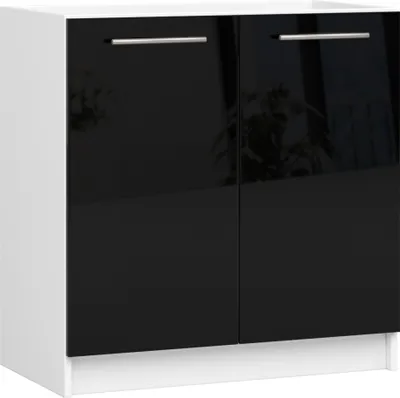 Image de Akord Armoire Oliwia Blanc Et Noir Brillant 80X46X82