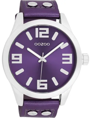 Obrázek produktu pro Oozoo Náramkové hodinky z fialové kůže Hodinky dámské analogové quartzové hodinky UOC1080A