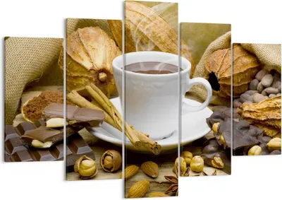 Produktbild von Bild auf Leinwand - Leinwandbild - Tasse Schokolade trinken Kakao - 150x100cm - Wand Bild - Wanddeko - Leinwanddruck - Bilder - Kunstdruck - Leinwand bilder - Wandkunst - EA150x100-2480